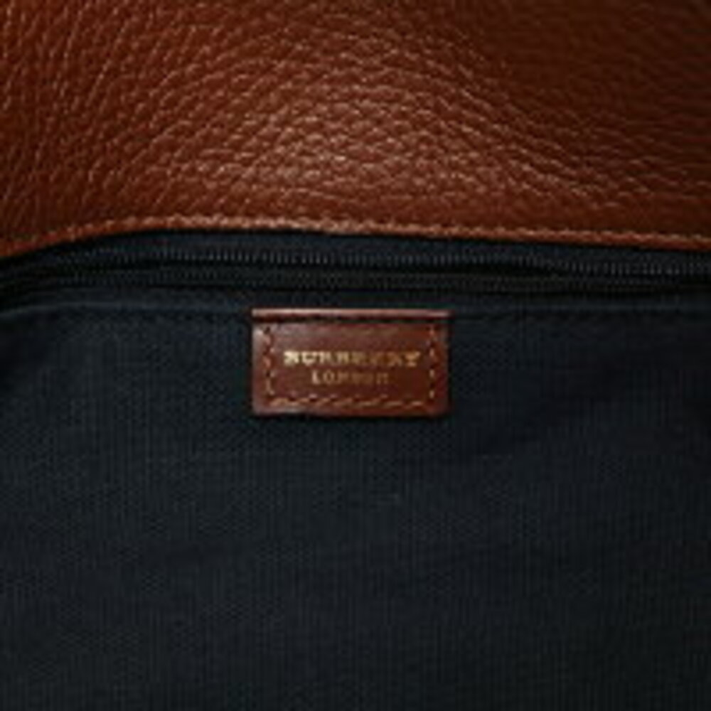 Burberry Leather Nova Check Handbag Brown - Picture 10 of 13